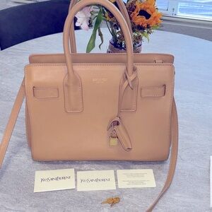 Saint Laurent Tan Leather Sac Du Jour Bag